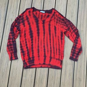 Vince Camuto Red Tie Dye Sweater